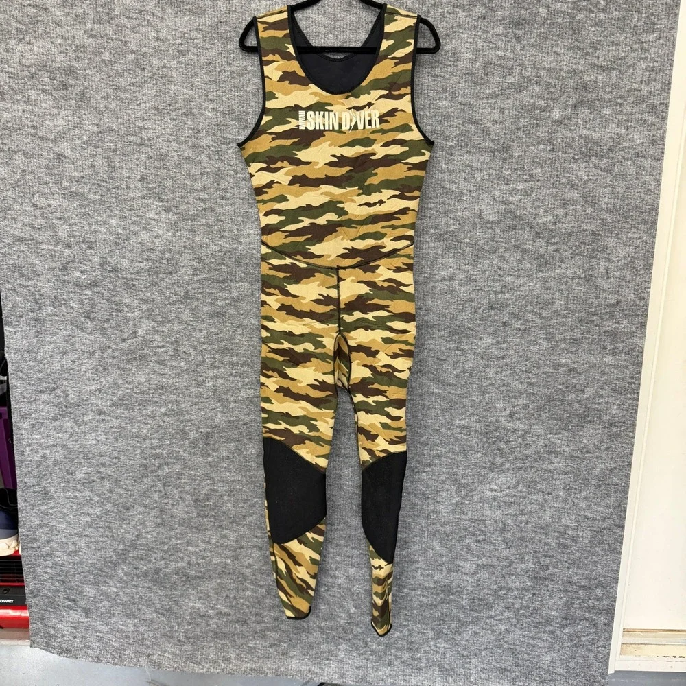 Hawaii Skin Diver Full Length Wetsuit‎ Women Large Camo Neoprene Sleeveless